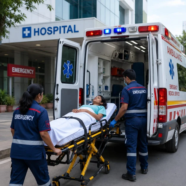 Emergency ambulance transporting patient to hospital covered under personal accident insurance ambulance expenses